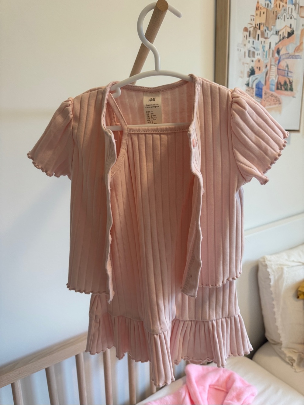 H&M Light Pink Ribbed Two-Piece Dress Set - Picture 2 of 3